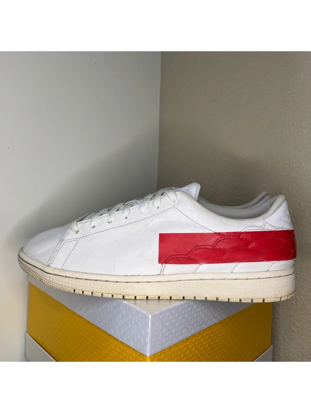 Air Jordan 1 Centre Court White Gym Red Men’s Size 11 w/ OG Box Leather Shoes